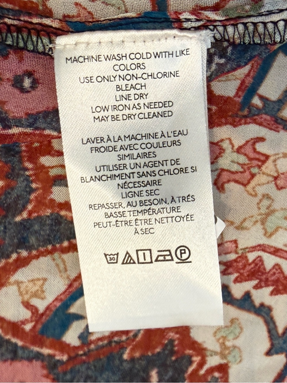 Anthropologie Estela Sheer Printed Blouse Medium Boho Rug Print Balloon Sleeve - Picture 13 of 16